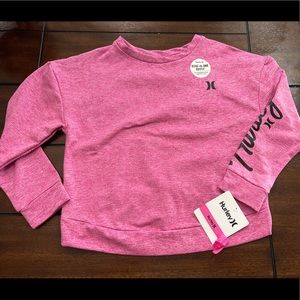 Girl's Hurley Active Beach Crossover Sweatshirt Top & Hair Tie